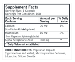 Alpha-Ketoglutaric Acid 300 mg - Hypoallergenic