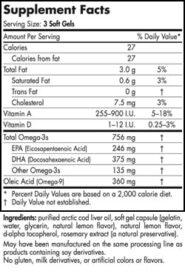Arctic Cod Liver Oil Capsules - Lemon - 90 capsules - INGREDIENTS