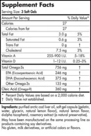 Arctic Cod Liver Oil Capsules - Lemon - 90 capsules - INGREDIENTS