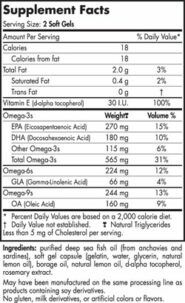 Complete Formula (Omega 3-6-9) - Lemon - 60 capsules - INGREDIENTS