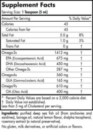 Complete Formula Omega (3-6-9) - Lemon - 8oz liquid - INGREDIENTS