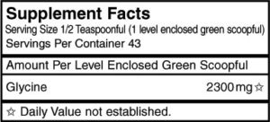 Glycine - 100 gram jar - INGREDIENTS
