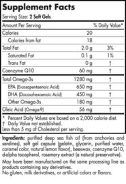 Ultimate Omega +CoQ10™ (Unflavored) - 60 softgels - INGREDIENTS