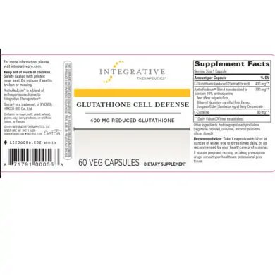 Glutathione Cell Defense facts
