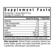 OPTIMAL PROTEIN POWDER 30 SRV. - 30 SERVINGS facts