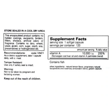 Vitamin A 3,000mcg (10,000IU)