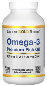 California Gold Nutrition, Omega-3, Premium Fish Oil, 240 Fish Gelatin Softgels