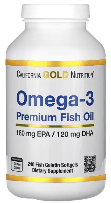 California Gold Nutrition, Omega-3, Premium Fish Oil, 240 Fish Gelatin Softgels