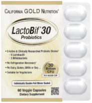 California Gold Nutrition, LactoBif 30 Probiotics, 30 Billion CFU, 60 Veggie Capsules